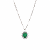 Σετ Κολιέ & Σκουλαρίκια Emerald Style με Πράσινο Ζιργκόν από Ασήμι 925