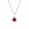 Σετ Κολιέ & Σκουλαρίκια Ruby Halo από Ασήμι 925 με Ροζ Ζιργκόν