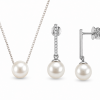 Σετ Κολιέ & Σκουλαρίκια Pearl Elegance από Ασήμι 925 Επιπλατινωμένο
