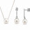 Σετ Κολιέ & Σκουλαρίκια Pearl Elegance από Ασήμι 925 Επιπλατινωμένο