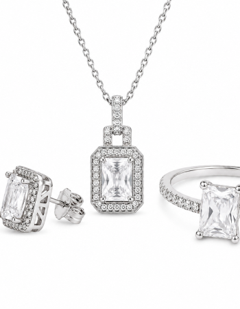 Σετ Κοσμημάτων Princess Glam από Ασήμι 925 Επιπλατινωμένο