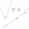 Σετ Κοσμημάτων Heart Pearl από Ασήμι 925 Επιπλατινωμένο