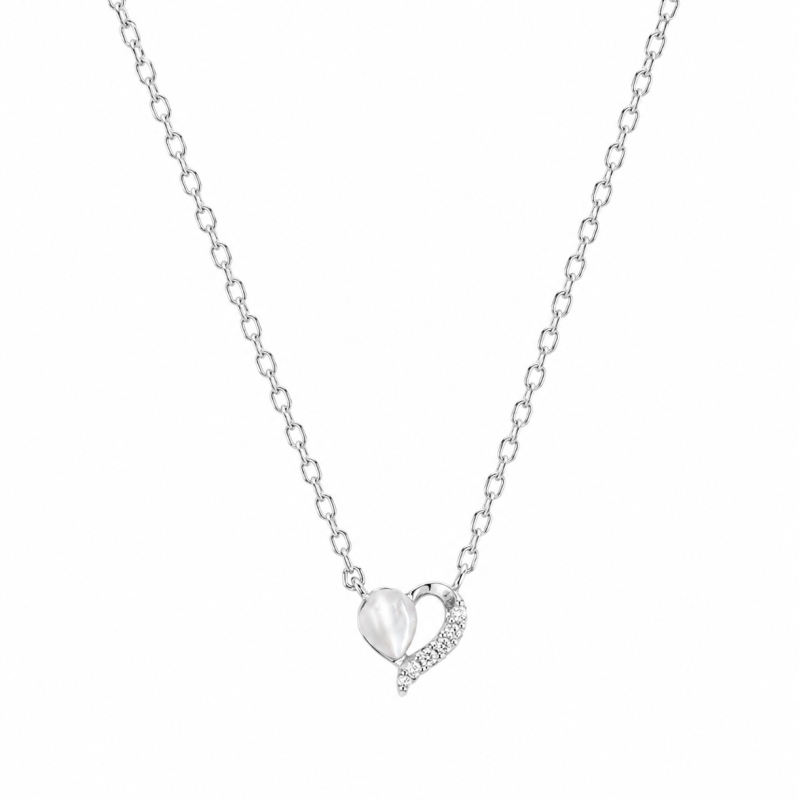 Σετ Κοσμημάτων Heart Pearl από Ασήμι 925 Επιπλατινωμένο