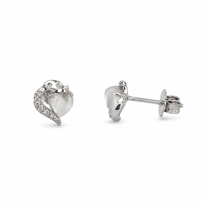 Σετ Κοσμημάτων Heart Pearl από Ασήμι 925 Επιπλατινωμένο
