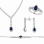 Royal Sapphire Set από Ασήμι 925 Επιπλατινωμένο