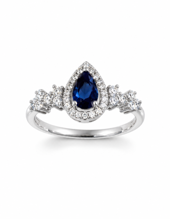 Royal Sapphire Set από Ασήμι 925 Επιπλατινωμένο