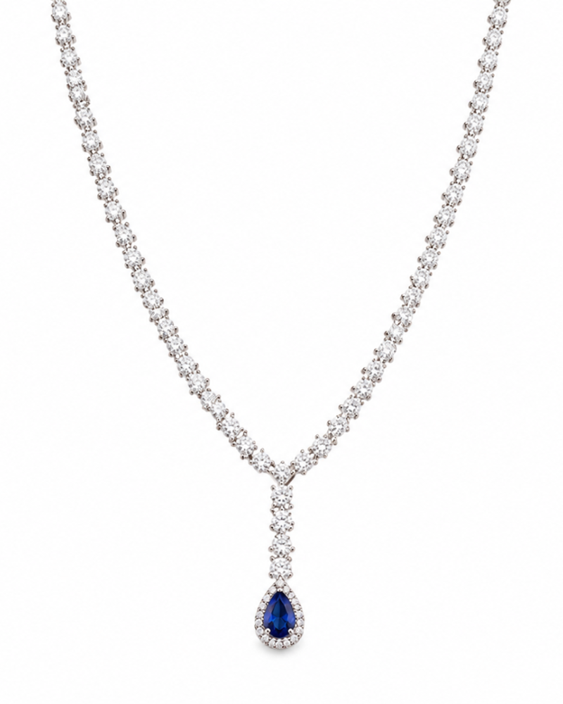 Royal Sapphire Set από Ασήμι 925 Επιπλατινωμένο