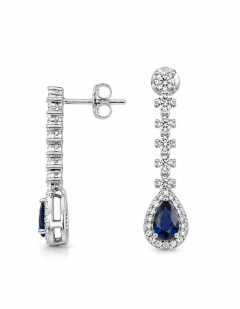 Royal Sapphire Set από Ασήμι 925 Επιπλατινωμένο