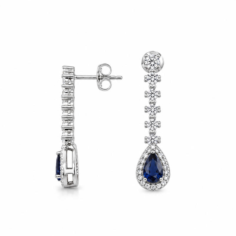 Royal Sapphire Set από Ασήμι 925 Επιπλατινωμένο