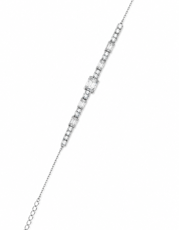 Luxury Princess Σετ από Επιπλατινωμένο Ασήμι 925 με Λευκά Ζιργκόν