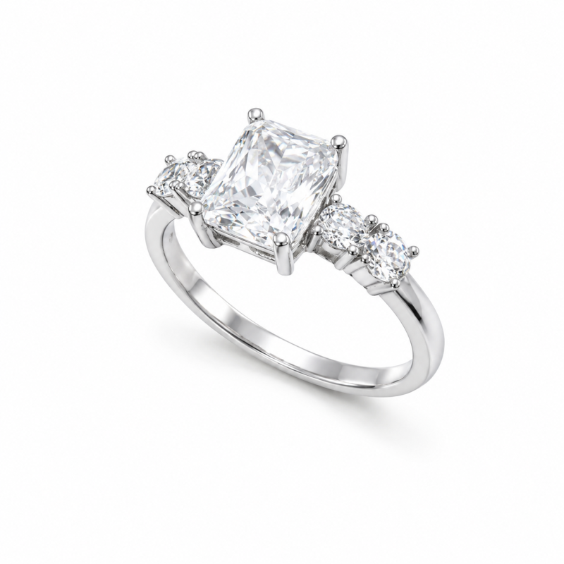 Luxury Princess Σετ από Επιπλατινωμένο Ασήμι 925 με Λευκά Ζιργκόν