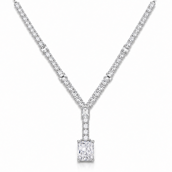 Luxury Princess Σετ από Επιπλατινωμένο Ασήμι 925 με Λευκά Ζιργκόν