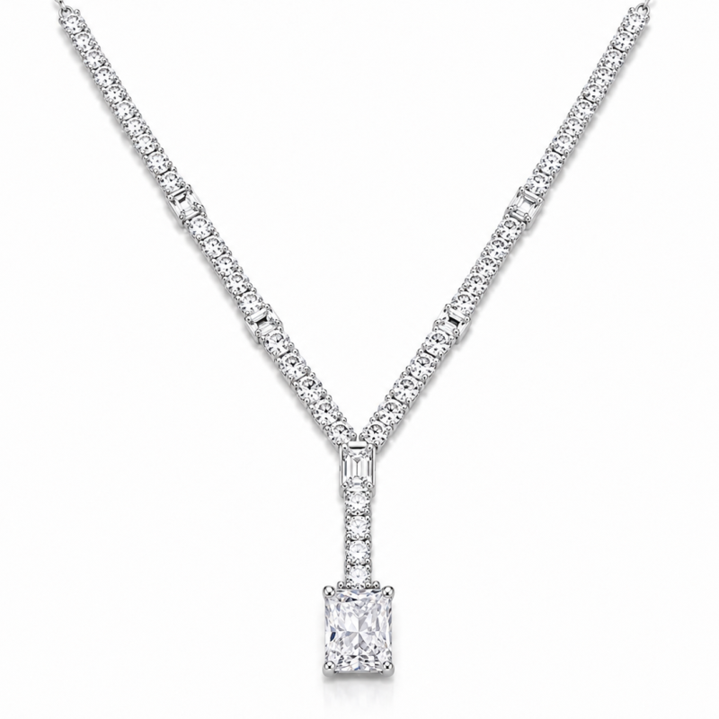 Luxury Princess Σετ από Επιπλατινωμένο Ασήμι 925 με Λευκά Ζιργκόν
