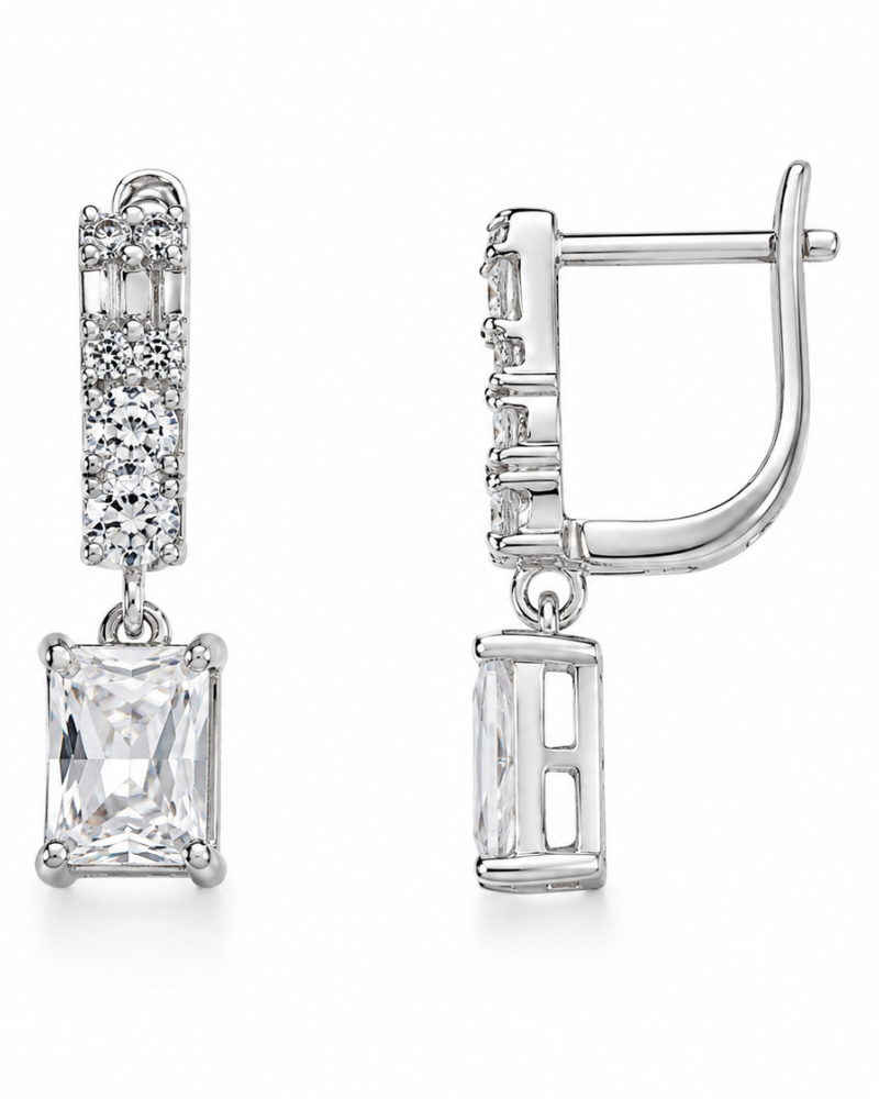Luxury Princess Σετ από Επιπλατινωμένο Ασήμι 925 με Λευκά Ζιργκόν