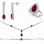 Royal Ruby Drop Set από Επιπλατινωμένο Ασήμι 925