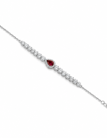Royal Ruby Drop Set από Επιπλατινωμένο Ασήμι 925