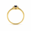 Δαχτυλίδι Sapphire Halo με Ζιργκόν Επιχρυσωμένο Ασήμι 925