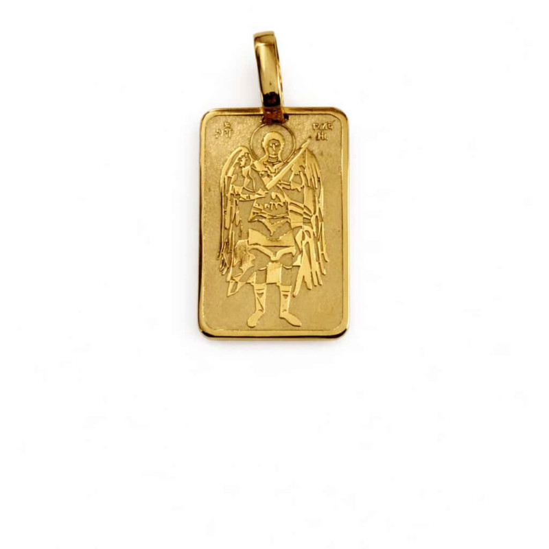 Ασημένιο Επιχρυσωμένο Φυλαχτό 925 με Αρχάγγελο Μιχαήλ