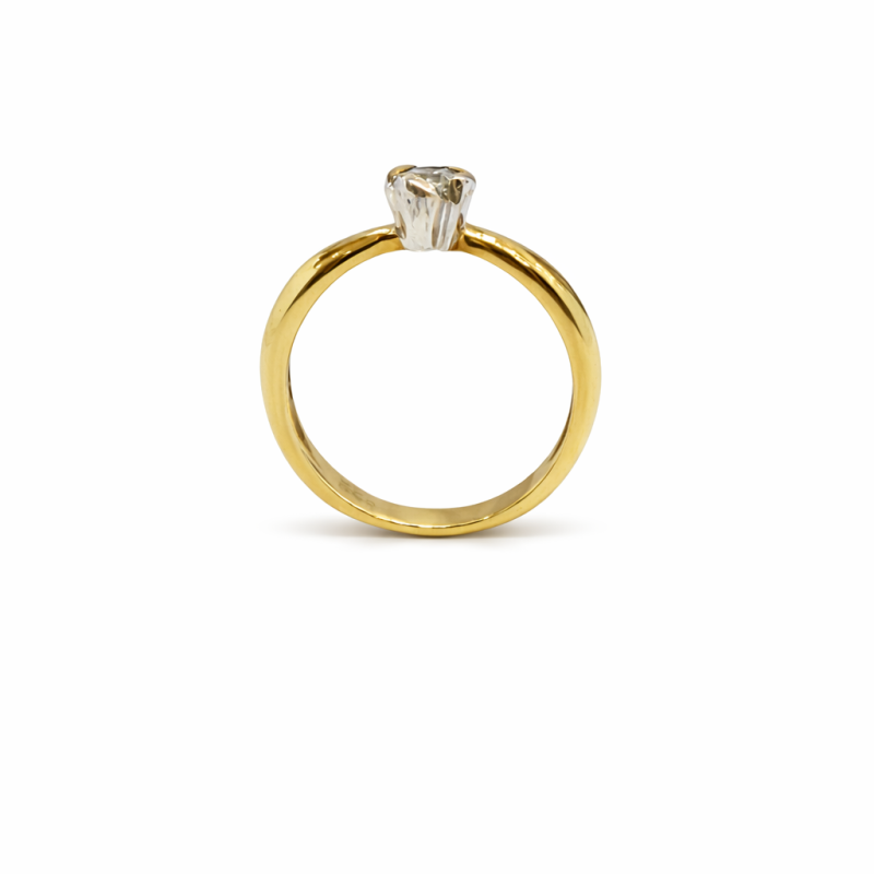 Ασημένιο Μονόπετρο Δαχτυλίδι 925 Επιχρυσωμένο με Ζιργκόν Πέτρα