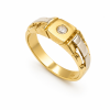 Χρυσό 14Κ Ανδρικό Δαχτυλίδι Δίχρωμο με Ζιργκόν