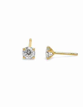 Ανδρικά Χρυσά Σκουλαρίκια 9Κ με Λευκό Ζιργκόν