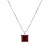 Ασημένιο Κρεμαστό 925 με Κόκκινο Ζιργκόν Princess Cut