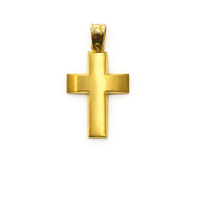 Ασημένιος Σταυρός 925 Επιχρυσωμένος Διπλής Όψης 