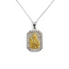 Ασημένιο Δίχρωμο Φυλαχτό 925 με Ζιργκόν – Παναγία και Χριστός