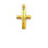 Ασημένιος Κίτρινος Σταυρός 925 με Εσταυρωμένο Χριστό & Ματ Πίσω Όψη