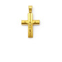 Ασημένιος Κίτρινος Σταυρός 925 με Εσταυρωμένο Χριστό & Ματ Πίσω Όψη