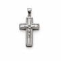 Ασημένιος Λευκός Σταυρός 925 Διπλής Όψης με Εσταυρωμένο Χριστό