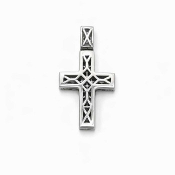 Ασημένιος Σταυρός 925 με Πέτρες Ζιργκόν σε Όλη την Επιφάνεια